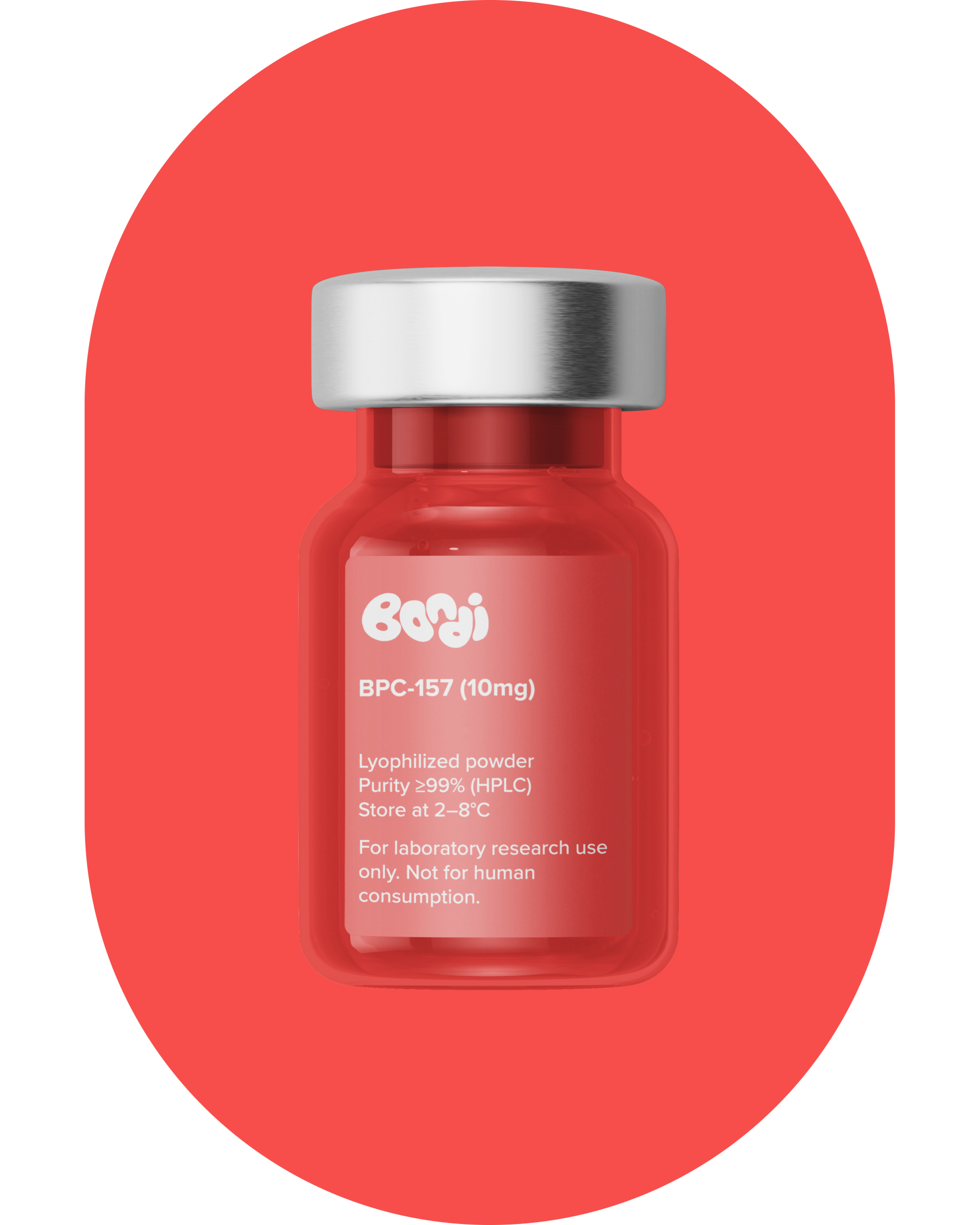 BPC-157 10mg peptide vial with a recovery-focused, restorative aesthetic.