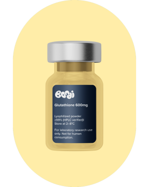 Glutathione 600mg peptide compound vial with a clean, modern, revitalizing aesthetic.