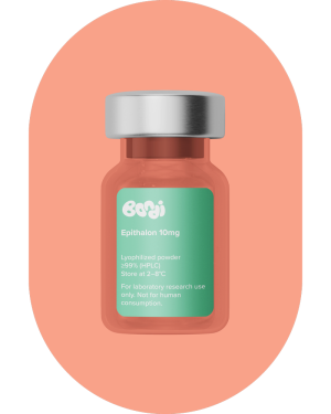 SS-31 50mg peptide vial with a clean, vitality-focused aesthetic.