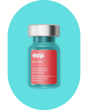 KPV 10mg peptide fragment vial with a calm, restorative aesthetic.